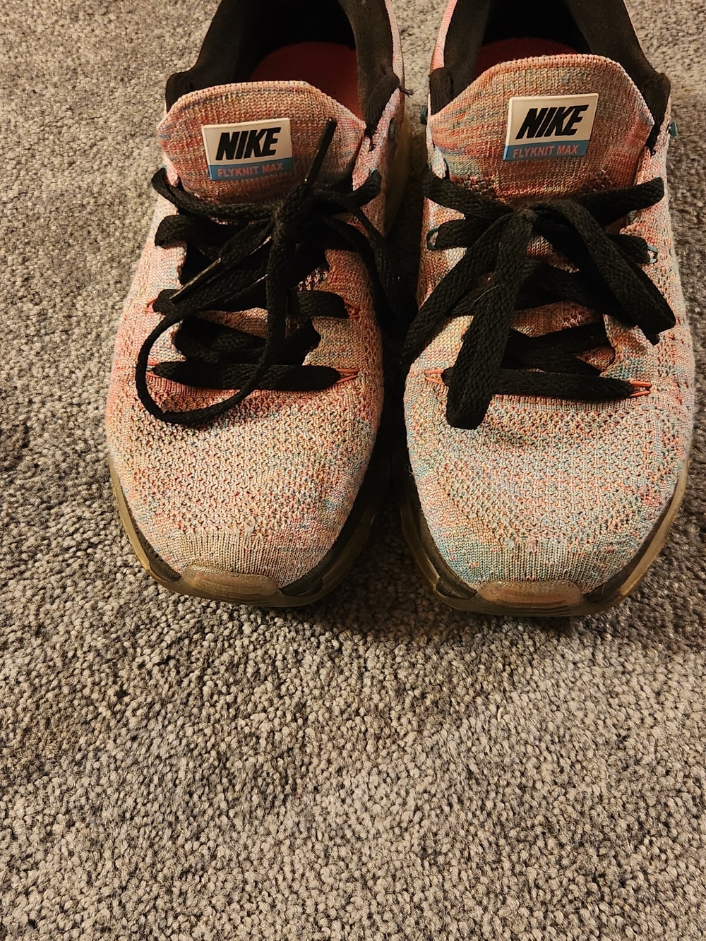 Nike Womens Flyknit Max Multicolor Athletic Shoes